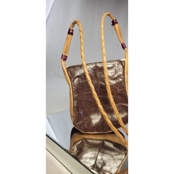 Vintage Handcrafted Leather Crossbody Purse Shoulder Bag - Picture 4 of 10